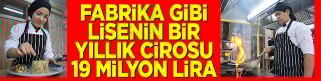 Fabrika gibi lisenin bir yıllık cirosu 19 milyon lira