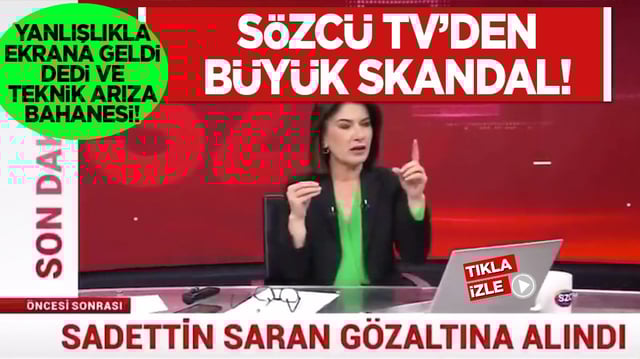 S&ouml;zc&uuml; TV:  Sadettin Saran g&ouml;zaltına alındı! Canlı yayında kışkırtıcı hareket
