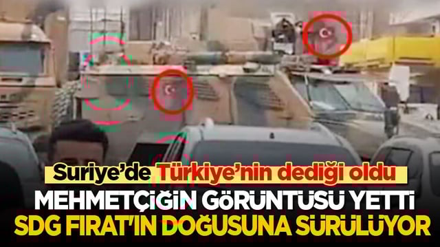 T&uuml;rk zırhlısının g&ouml;r&uuml;nt&uuml;s&uuml; yetti: SDG Fırat'ın doğusuna s&uuml;r&uuml;l&uuml;yor