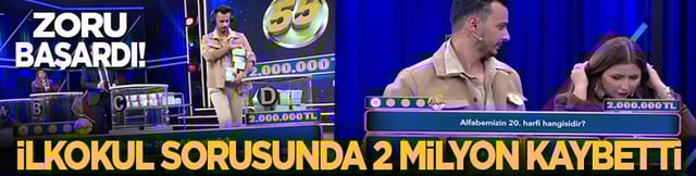 Zoru başardı! İlkokul &ccedil;ocuklarının bile bileceği soruda 2 milyon lira kaybetti