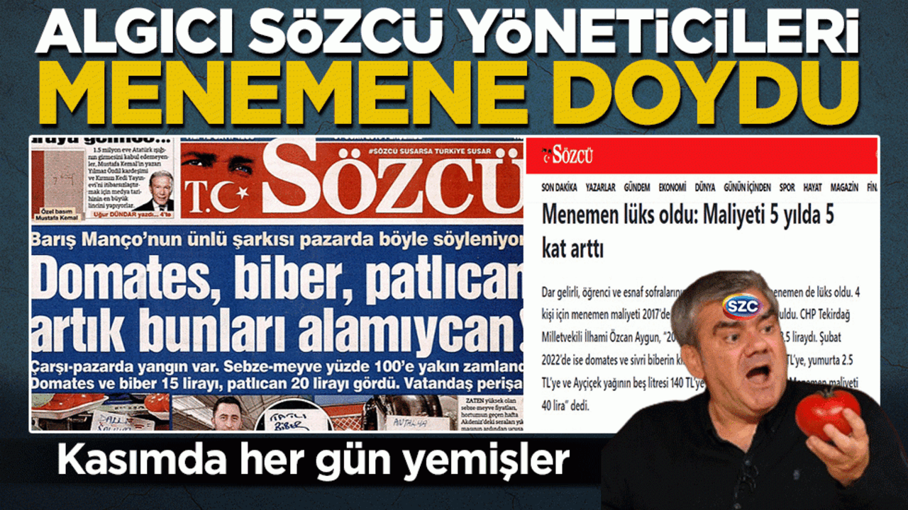 Algıcı Sözcü yöneticileri menemene doydu: Kasım’da her gün yemişler