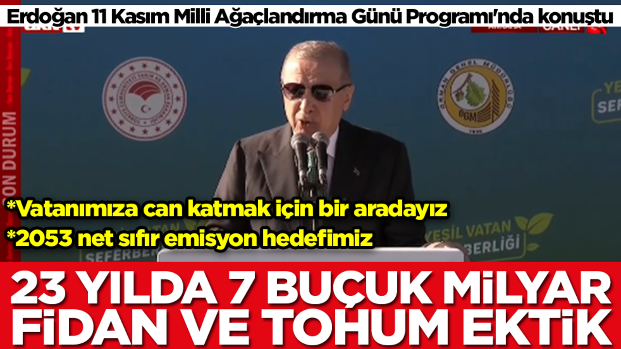 Başkan Erdoğan Milli Ağaçlandırma Günü Programı'nda konuştu