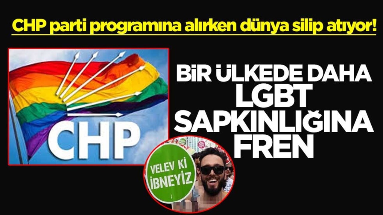 CHP parti programına alırken dünya silip atıyor! Bir ülkede daha LGBT sapkınlığına fren