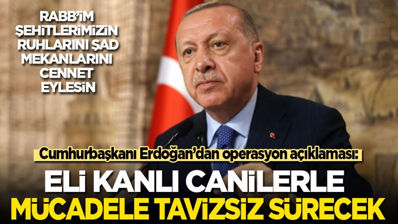 Cumhurbaşkanı Erdoğan'dan DEAŞ operasyonu açıklaması: Eli kanlı canilerle mücadele tavizsiz sürecek