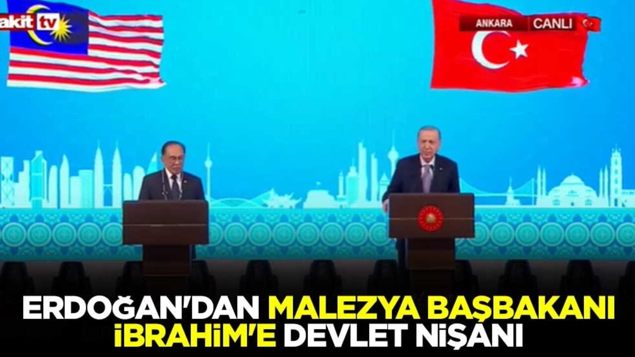 Cumhurbaşkanı Erdoğan'dan Malezya Başbakanı İbrahim'e devlet nişanı