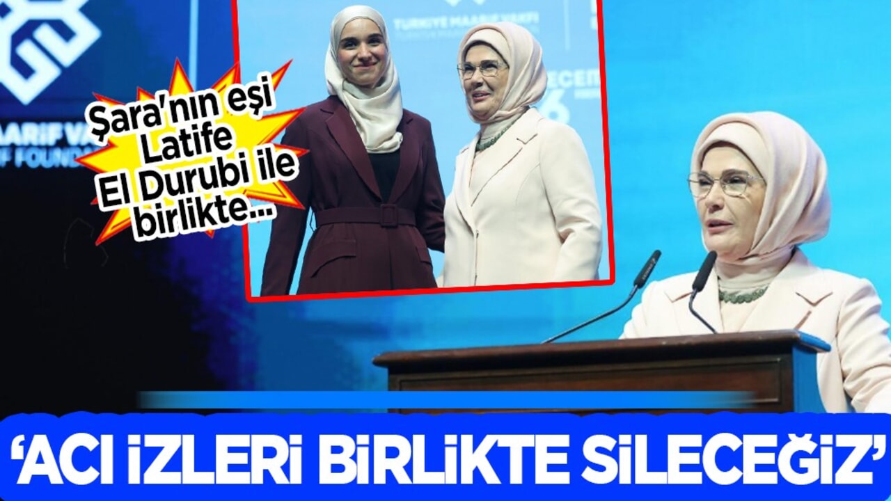 Emine Erdoğan, 5. İstanbul Eğitim Zirvesi'nde şöyle konuştu: Ahmed Şara'nın eşi Latife El Durubi'yle