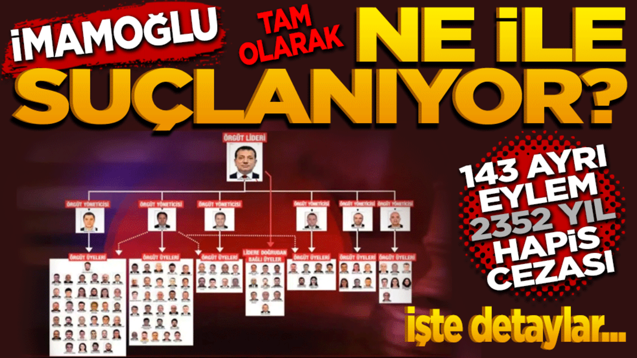 İmamoğlu tam olarak ne ile suçlanıyor? 143 ayrı eylem 2 bin 352 yıl hapis İşte detaylar…