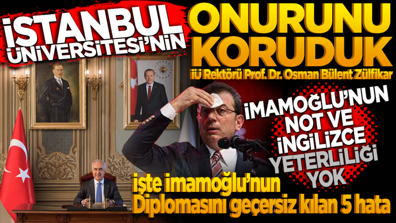 İstanbul Üniversitesinin onurunu koruduk! İmamoğlu'nun not ve İngilizce yeterliliği yok