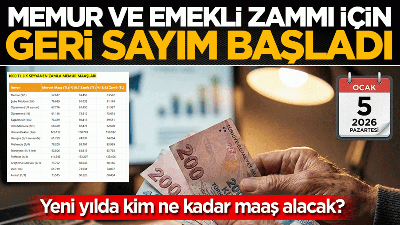 Memur ve emekli zammı için geri sayım başladı! Polis memuru, doktor ve öğretmen yeni yılda kim ne kadar alacak?