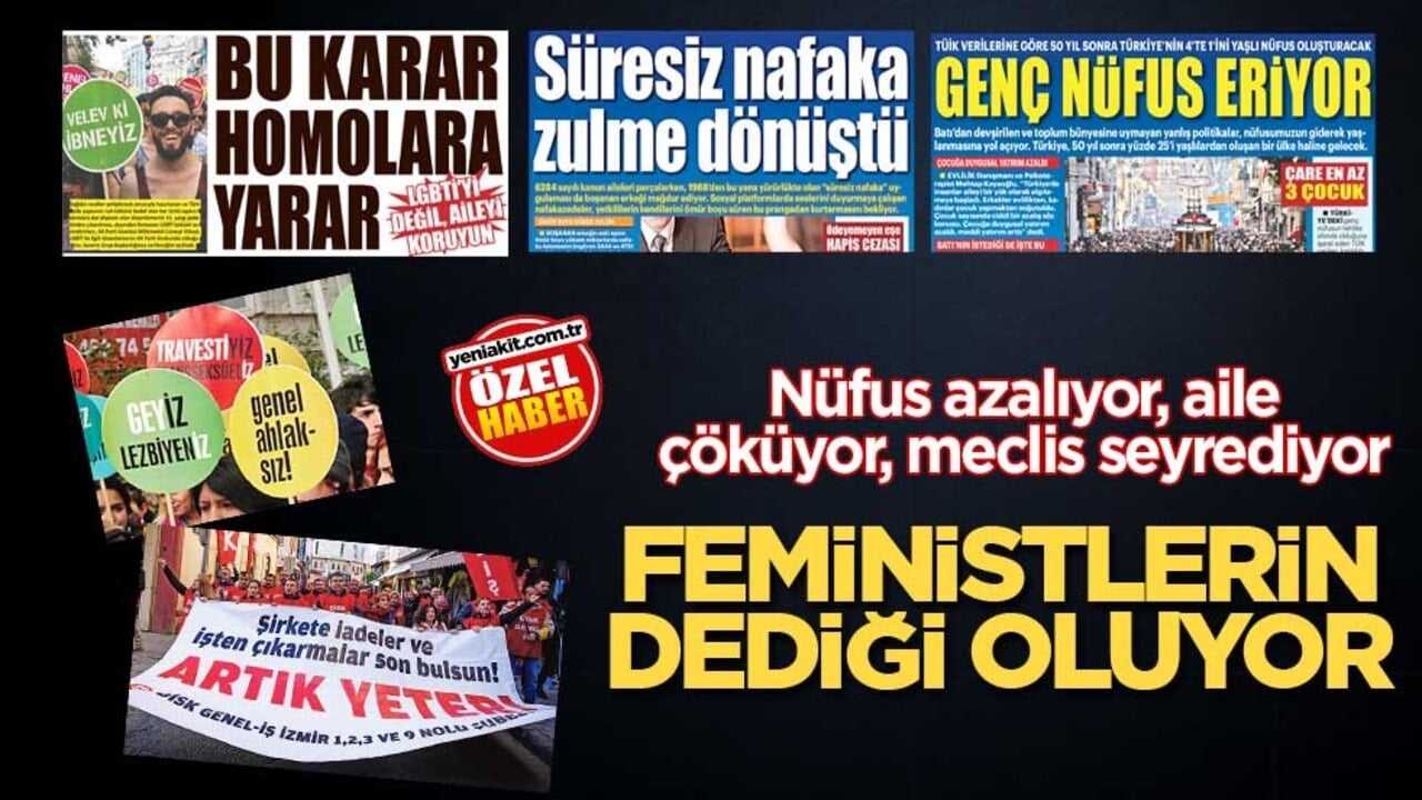 Nüfus azalıyor, aile çöküyor, meclis seyrediyor! Feministlerin dediği oluyor