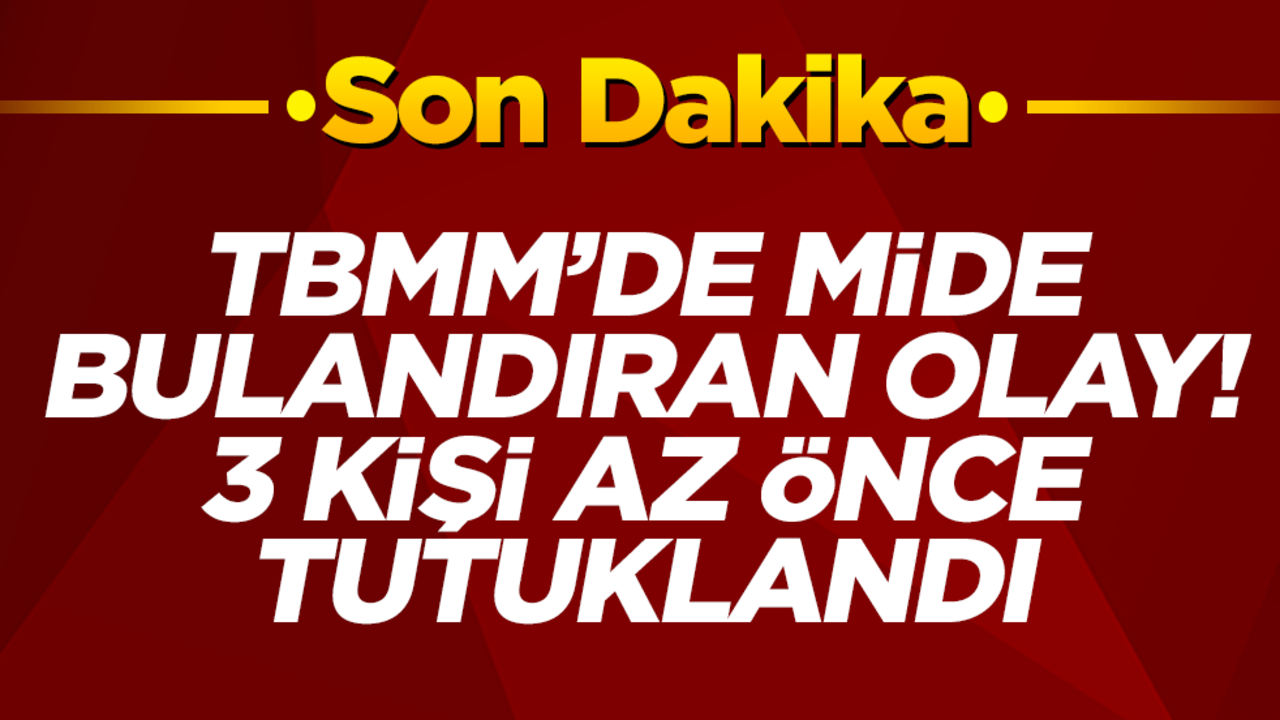 TBMM'de mide bulandıran olay! 3 kişi az önce tutuklandı