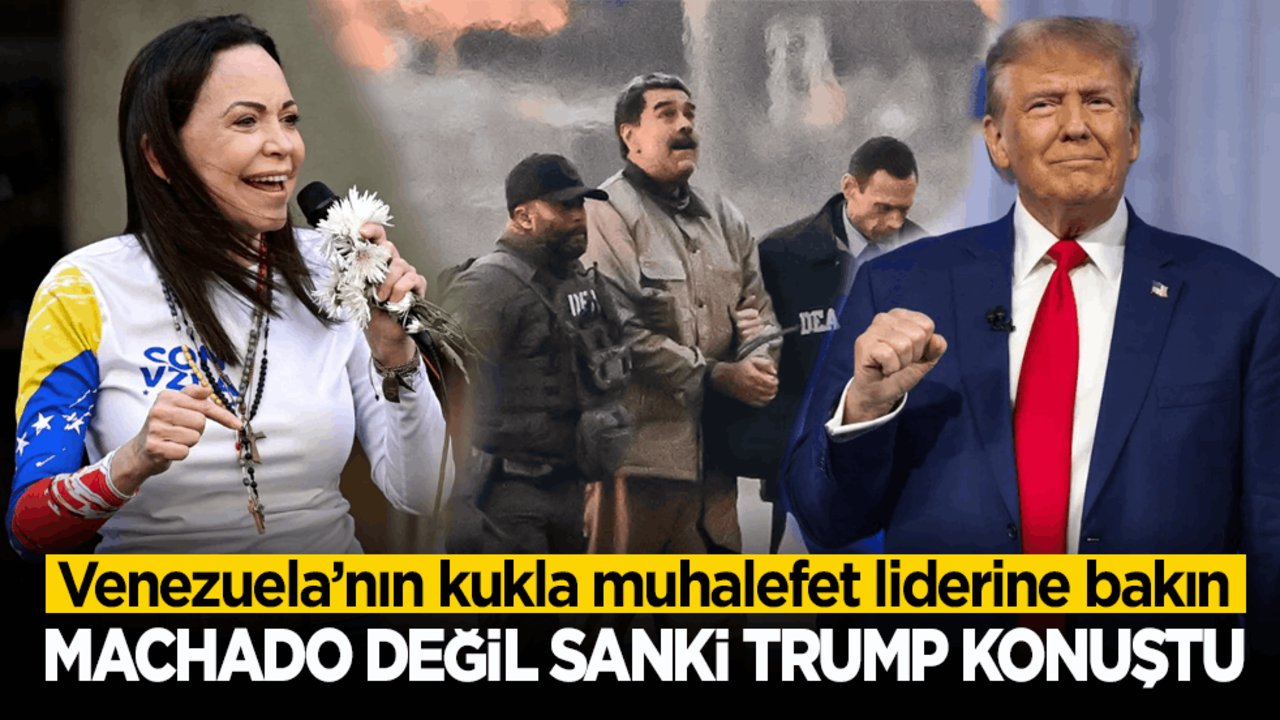 Venezuela’nın kukla muhalefet liderine bakın! Machado değil sanki Trump konuştu