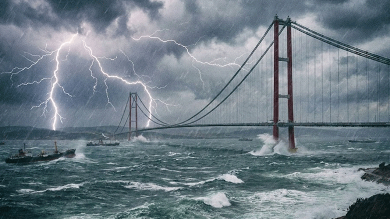 Çanakkale Boğazı fırtınaya teslim! Dev dalgalar gemi trafiğini tamamen durdurdu