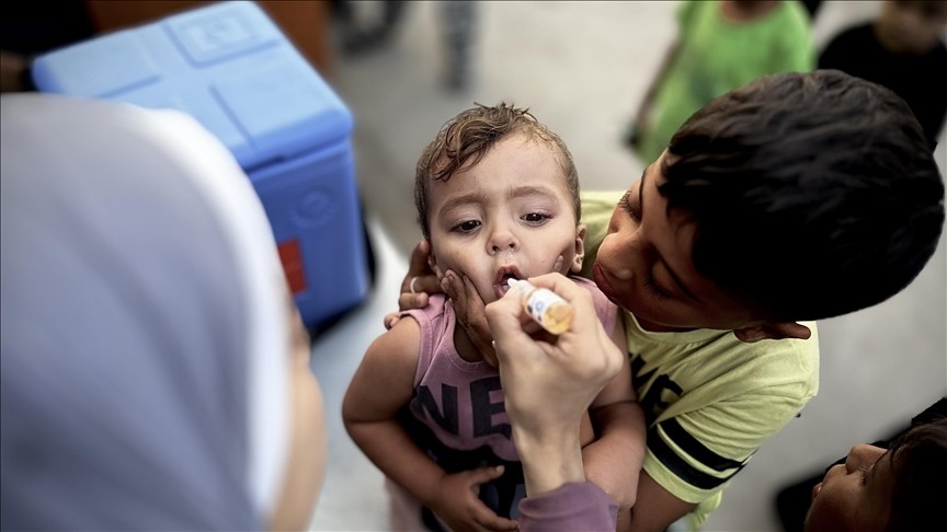 Gazze'de 3 yaş altı çocuklar için aşılama kampanyası başlatıldı