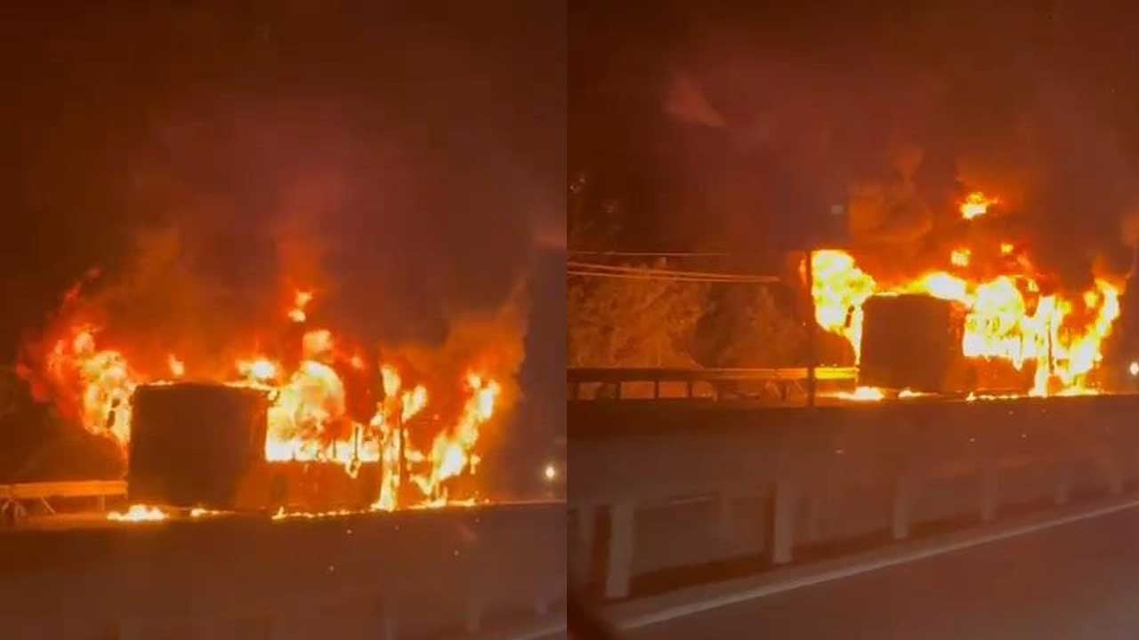 İETT otobüsü alevler içinde kaldı