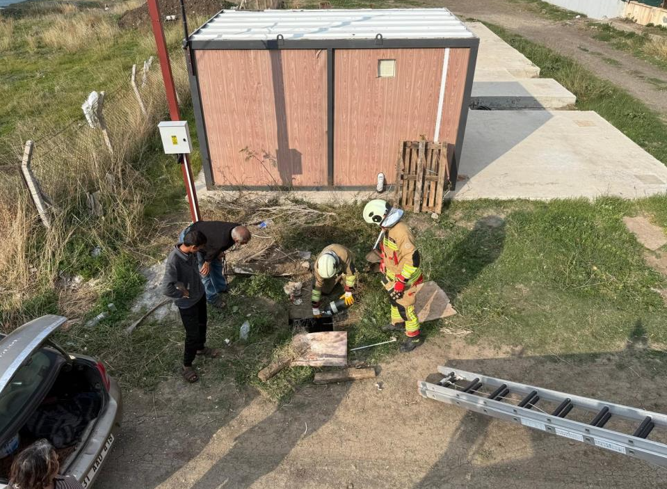 Kuyuya düşmüştü! İtfaiye kurtardı