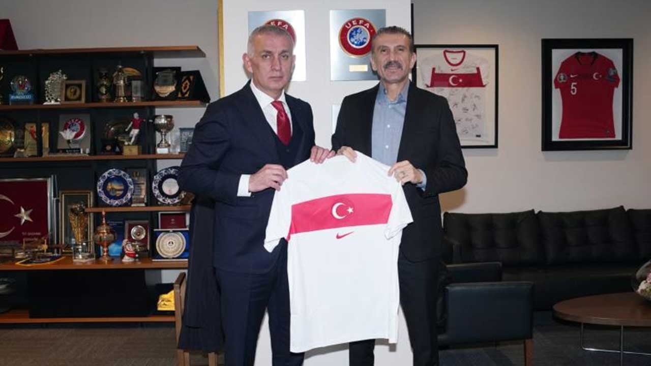Rüştü Reçber'den TFF Başkanı İbrahim Hacıosmanoğlu'na ziyaret