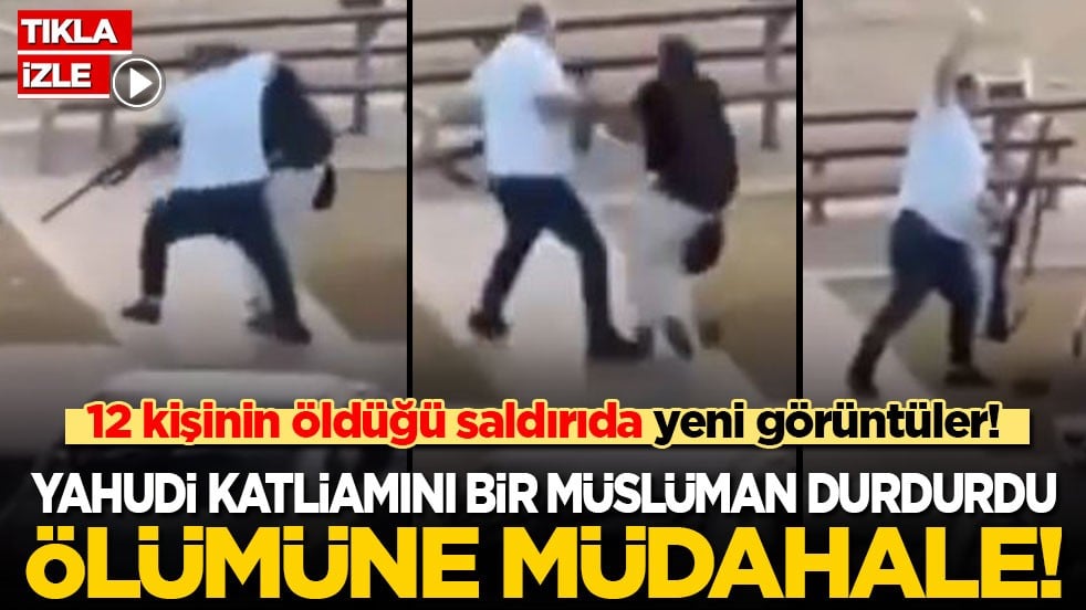 12 kişinin öldüğü saldırıda yeni görüntüler! Ölümüne müdahale: Saldırganın silahını böyle aldı