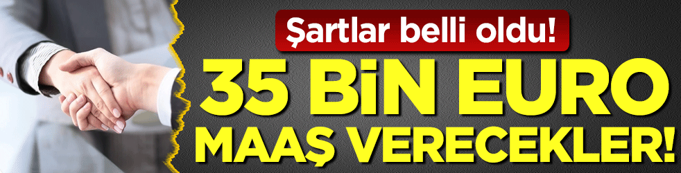 35 bin euro maaş verecekler: Şartlar belli oldu!