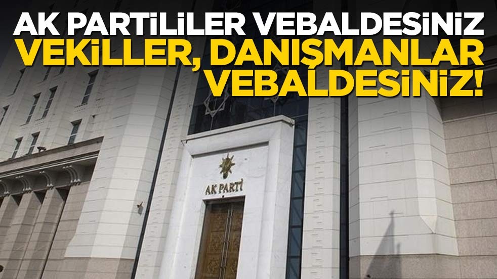 Ak Partililer vebaldesiniz. Vekiller, danışmanlar, vebaldesiniz!