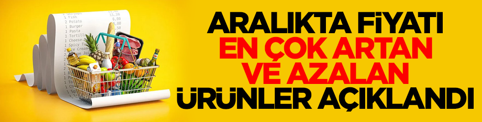 Aralıkta fiyatı en çok artan ve azalan ürünler açıklandı