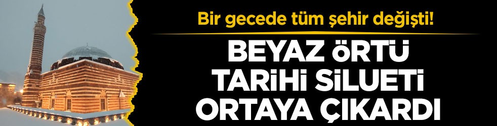 Bir gecede tüm şehir değişti! Beyaz örtü tarihi silueti ortaya çıkardı