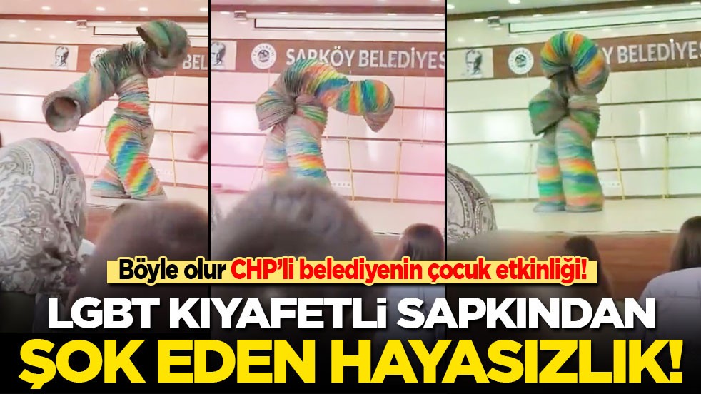 Böyle olur CHP’li belediyenin çocuk etkinliği! LGBT kıyafetli sapkından şok eden hayasızlık!
