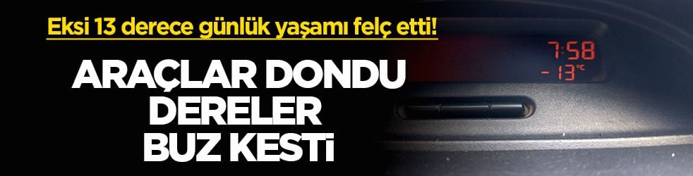 Eksi 13 derece günlük yaşamı felç etti! Araçlar dondu, dereler buz kesti