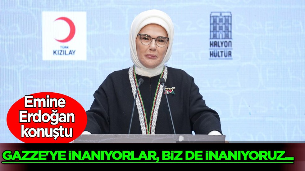 Emine Erdoğan, 'Kalanlar' Filistin Sergisi'nin açılışında konuştu: Gazze'ye inanıyorlar, biz de inanıyoruz
