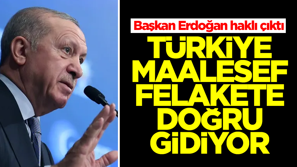 Erdoğan haklı çıktı: Türkiye maalesef felakete doğru ilerliyor