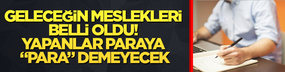 Geleceğin meslekleri belli oldu! Yapanlar paraya "para" demeyecek