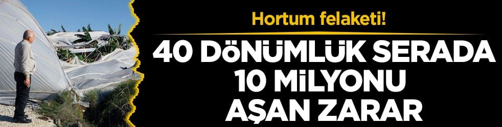 Hortum felaketi! 40 dönümlük serada 10 milyonu aşan zarar