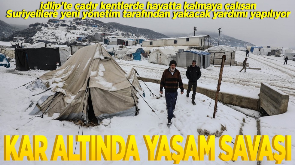 İdlip'te kar altında yaşam savaşı