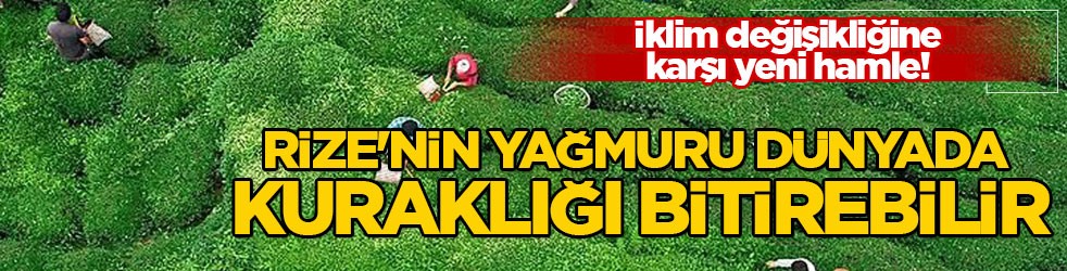 İklim değişikliğine karşı yeni hamle! Rize'nin yağmuru dünyada kuraklığı bitirebilir