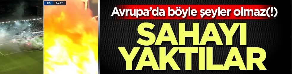 İsveç Ligi karıştı! Norrköping taraftarları sahayı yaktı