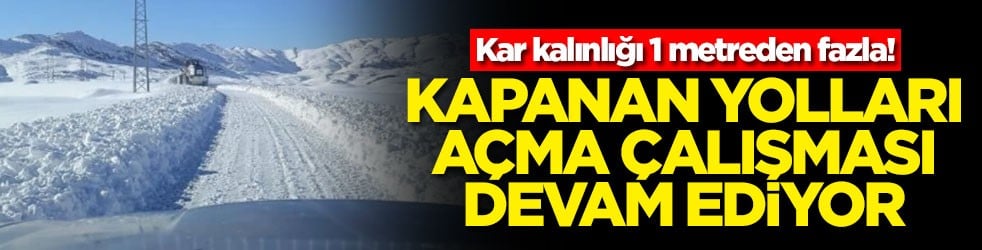 Kar kalınlığı 1 metreden fazla! Kapanan yolları açma çalışması devam ediyor