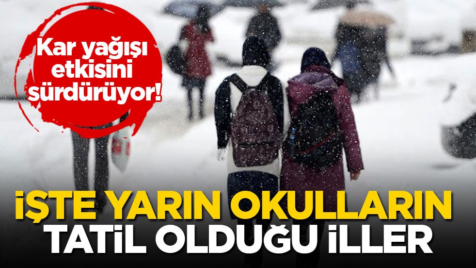 Kar yağışı etkisini sürdürüyor! İşte yarın okulların tatil olduğu iller