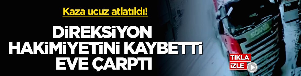 Kaza ucuz atlatıldı! Direksiyon hakimiyetini kaybetti, eve çarptı