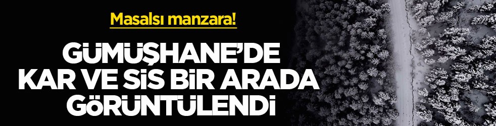 Masalsı manzara! Gümüşhane’de kar ve sis bir arada görüntülendi