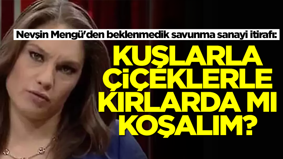 Nevşin Mengü'den beklenmedik savunma sanayi itirafı: Kuşlarla, çiçeklerle kırlarda mı koşalım? 