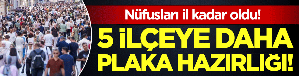 Nüfusu büyükşehir kadar oldu: 5 ilçe plaka hazırlığında