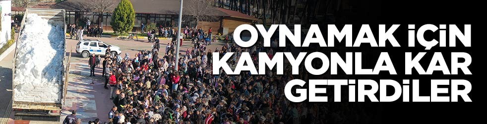 Oynamak için kamyonla kar getirdiler