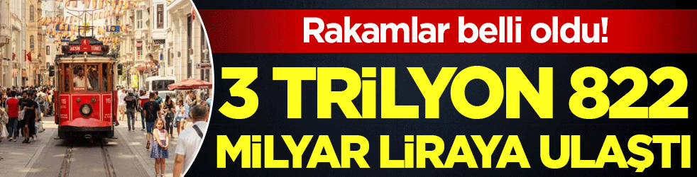 Rakamlar belli oldu: Tam 3 trilyon 822 milyar liraya ulaştı!