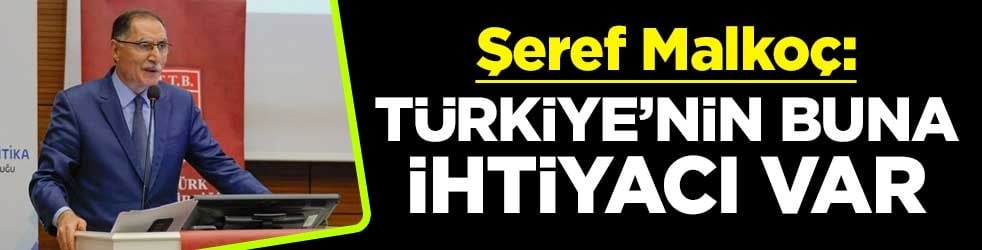 Şeref Malkoç: Türkiye’nin buna ihtiyacı var