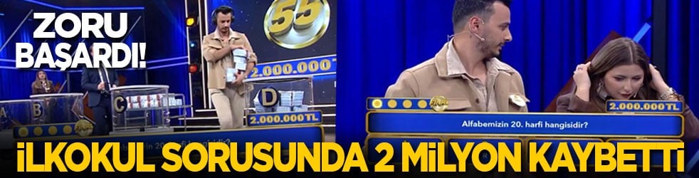Zoru başardı! İlkokul çocuklarının bile bileceği soruda 2 milyon lira kaybetti