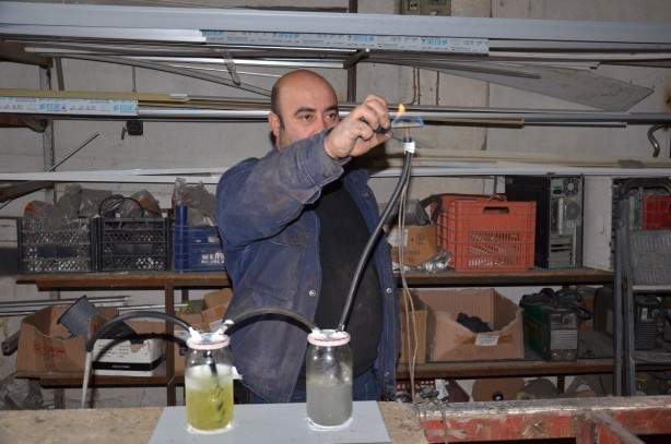 10 liralık benzinle 10 saat ısı üreten sistem