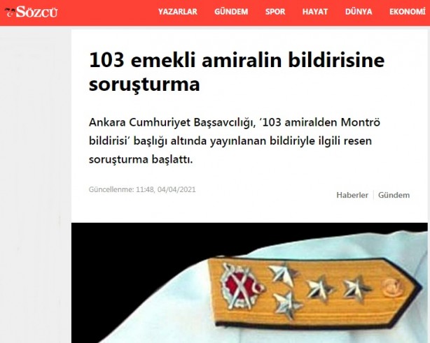 Foto - 104 emekli amiralin skandal bildirisine karşı dikkat çeken tavır! Sözcü'den 'bekle gör' taktiği