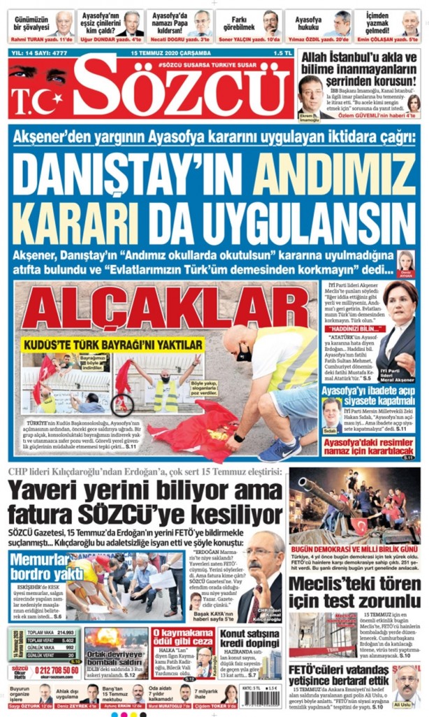 15 Temmuz geldi maskeler düştü, solak medya şaşırtmadı! 