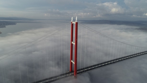Foto - 1915 Çanakkale Köprüsü bu görüntüyle adeta kayboldu!