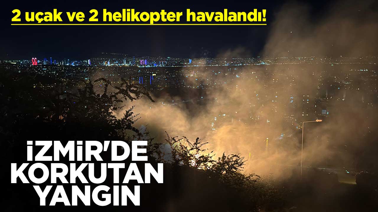 2 uçak ve 2 helikopter havalandı! İzmir'de korkutan yangın